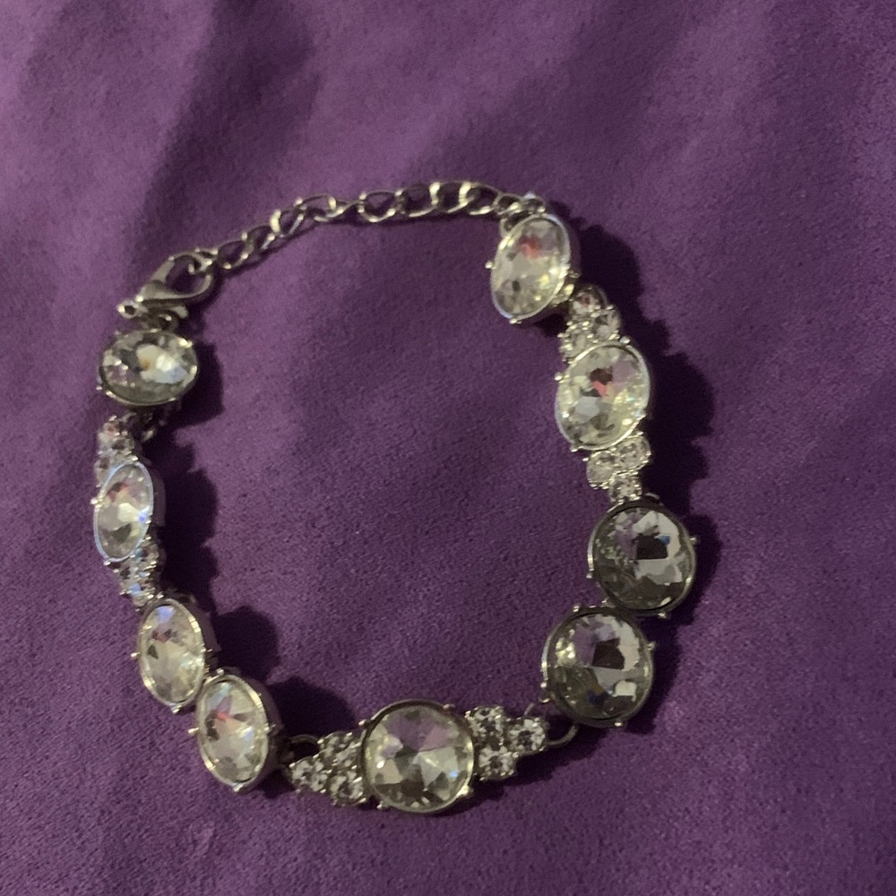 Elegant Silver Crystal Bracelet